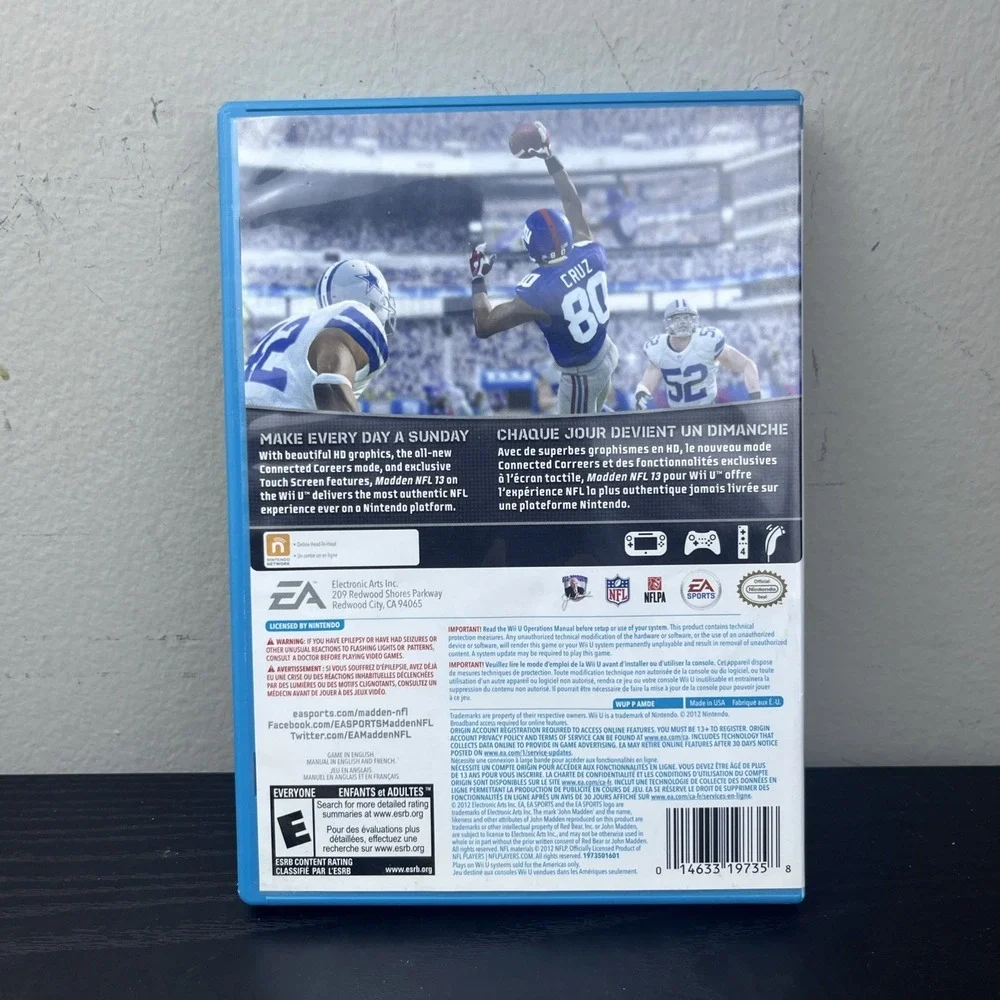 Madden NFL 13 Nintendo‎ Wii U 2012 Complete CIB Tested Working Football Game
